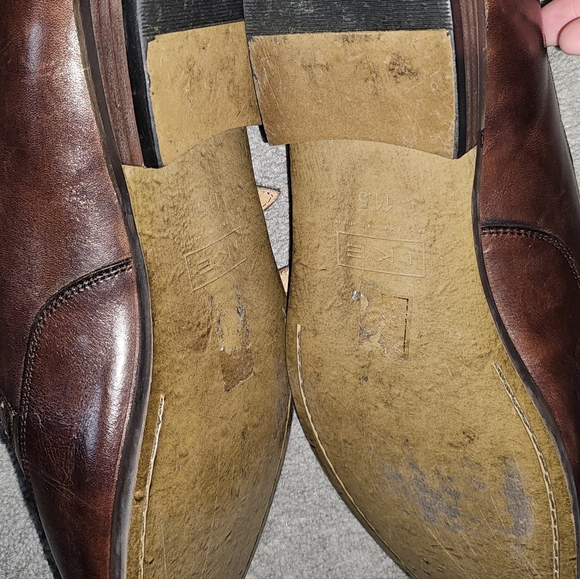 IKE BEHAR 'Hart' Double Monk Strap Shoe Brown Leather Men's Size 11.5 - Picture 5 of 7